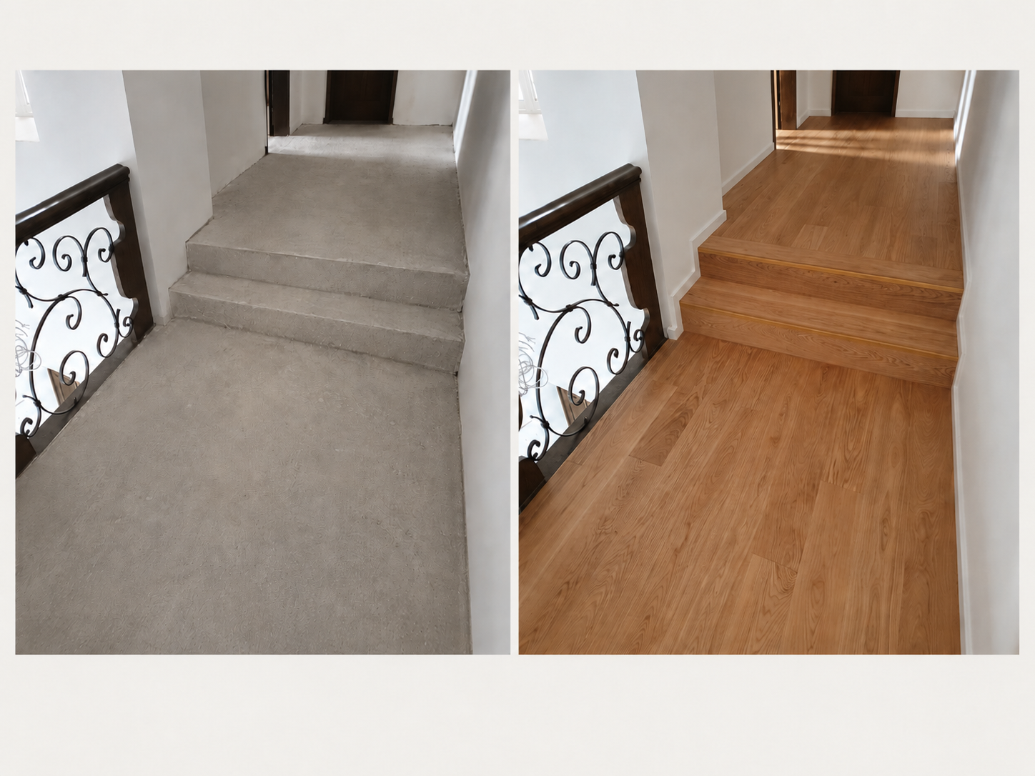 Treppe und Flur sanieren München Vorher Nachher – Parkett Schiszler